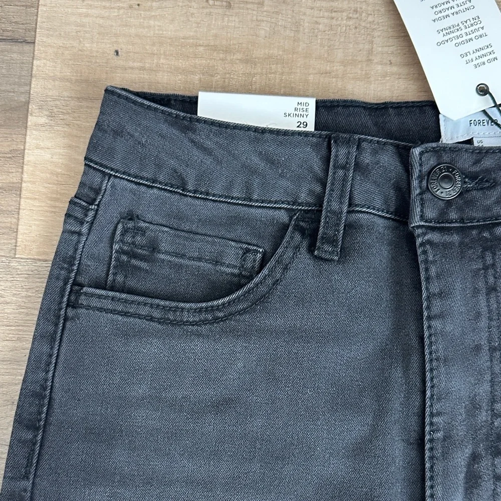 Forever 21 mid rise skinny Black Jeans size 29 BNWT - Picture 6 of 11